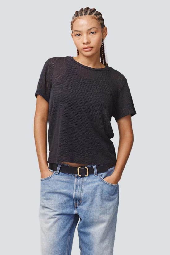  영메이븐 반팔 티셔츠 Jungmaven Carmen 메쉬 크롭 티셔츠 - JUNGMAVEN