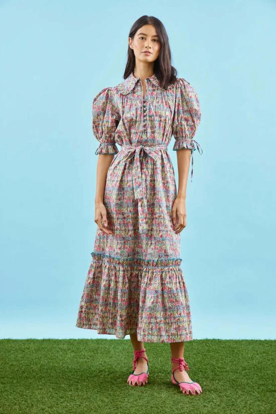  헌터 벨 롱 원피스 헌터벨 테레사 드레스 (엘리시안 스모크 소재) - HUNTER BELL