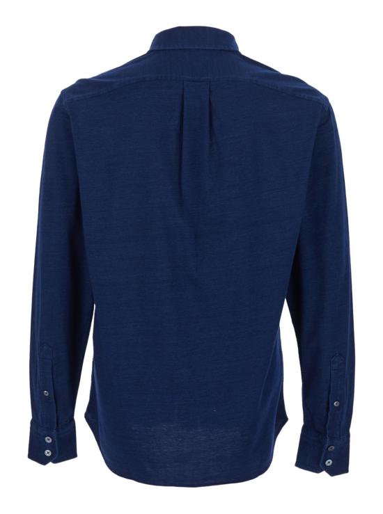  톰포드 긴팔 셔츠 톰 포드 클래식 칼라 데님 효과 코튼  블루 - TOMFORD