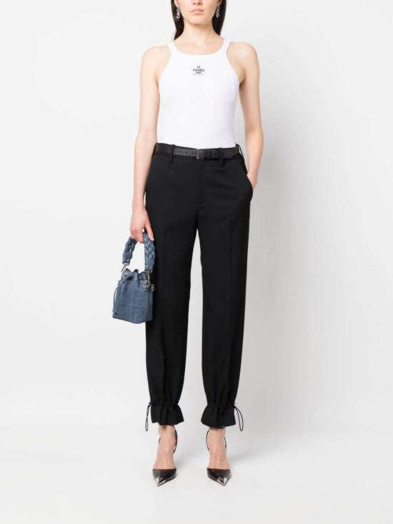  펜디 민소매 티셔츠 로고 코튼 탱크탑 화이트 - FENDI