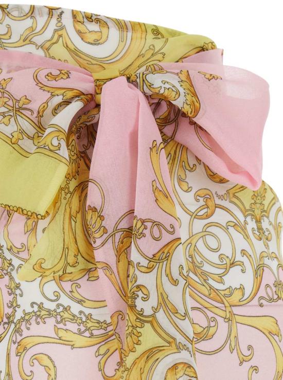  베르사체 숏 스커트 올오버 프린트 테크 패브릭 미니 스커트 멀티컬러 - VERSACE