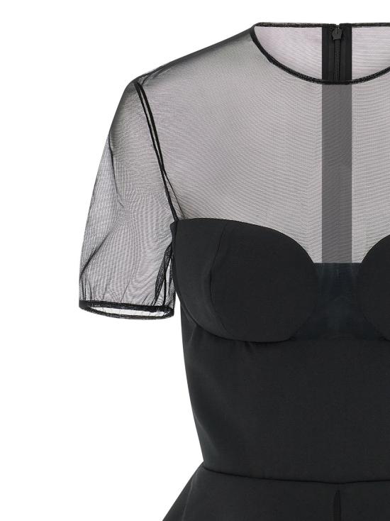  넨시 도자카 민소매 티셔츠 테일러드 뷔스티에 시스루 네크라인 탑 - NENSI DOJAKA