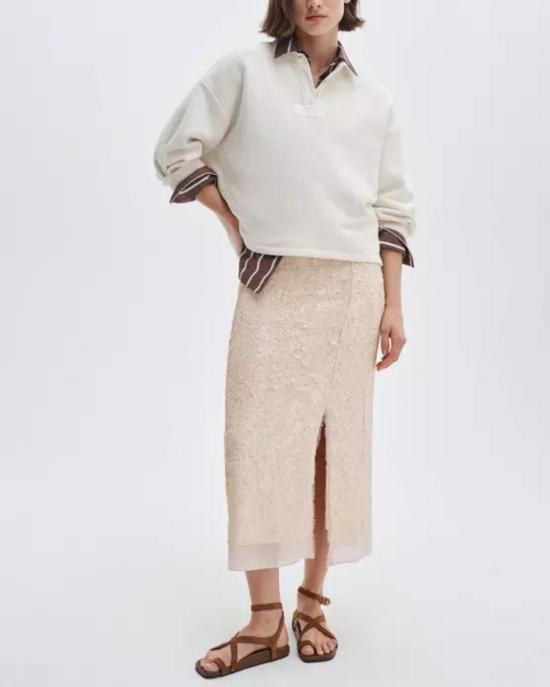  랙앤본 스웨터 Rag & Bone 빈티지 테리 오버사이즈 폴로 스웨트셔츠 샌드 - RAG & BONE