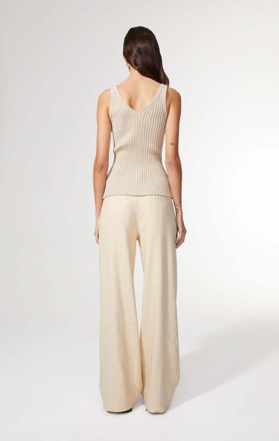  로데브예 민소매 티셔츠 로데비에르 V넥 골지 탱크탑 - RODEBJER