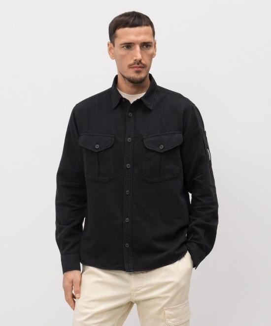 26SS 씨피 컴퍼니 긴팔 셔츠 20CMSH082A110626G999 BLACK DOM - C.P. COMPANY