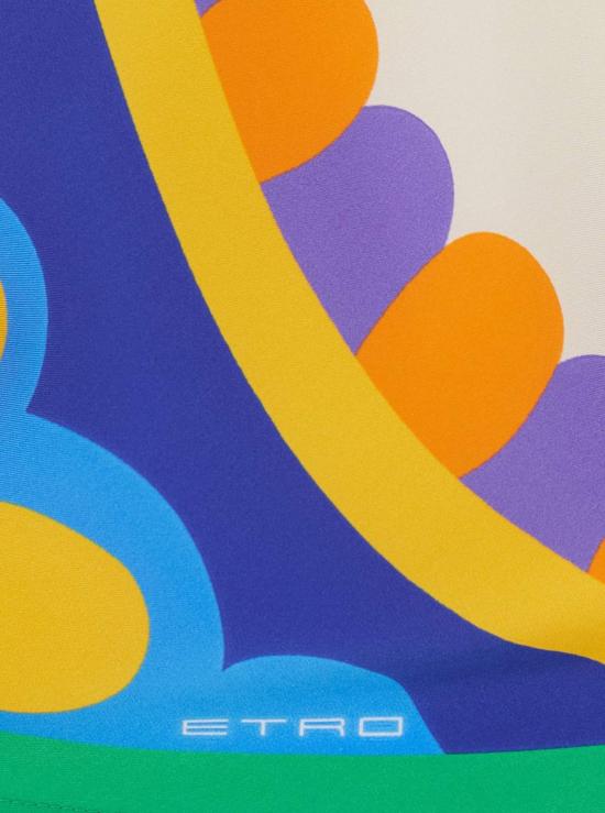  에트로 블라우스 실크 민소매 탑, 전체 페이즐리 무늬, 멀티컬러 - ETRO