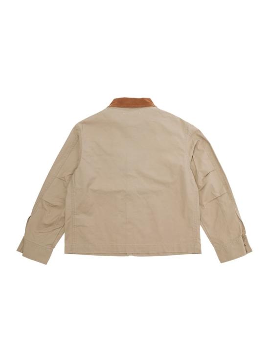  [키즈] MM6 메종마르지엘라 자켓 Mm6 메종 마르지엘라 클래식 칼라 로고 패치 코튼 재킷 베이지 - MM6 MAISON MARGIELA