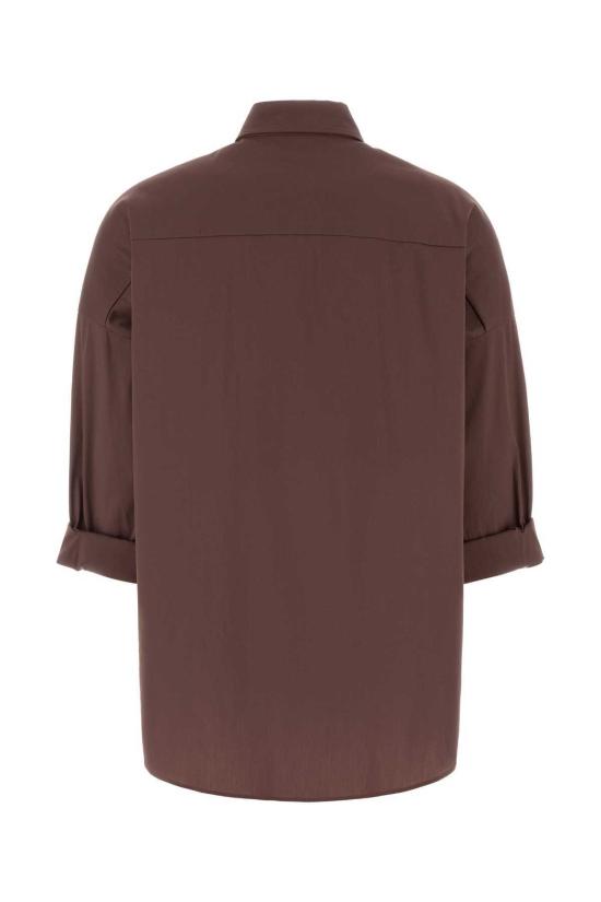  브루넬로 쿠치넬리 셔츠 초콜릿 스트레치 포플린 셔츠 초콜릿 - BRUNELLO CUCINELLI