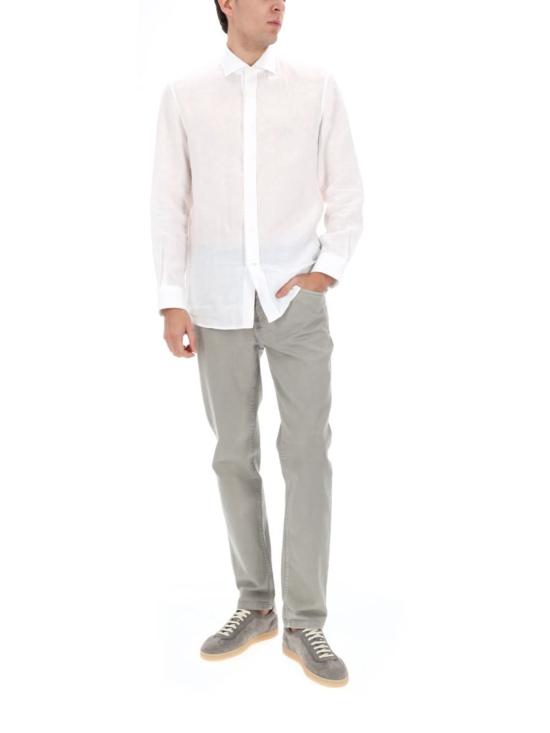  브루넬로 쿠치넬리 데님 팬츠 Brunello Cucinelli 코튼 데님 진 그레이 - BRUNELLO CUCINELLI