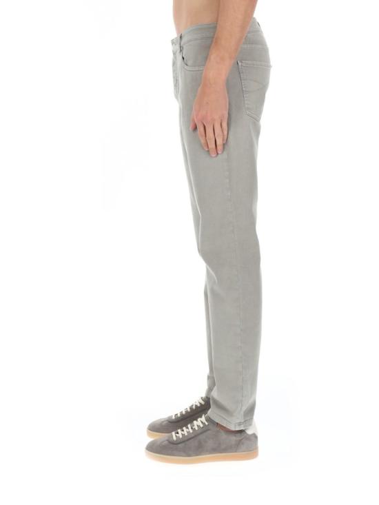  브루넬로 쿠치넬리 데님 팬츠 Brunello Cucinelli 코튼 데님 진 그레이 - BRUNELLO CUCINELLI