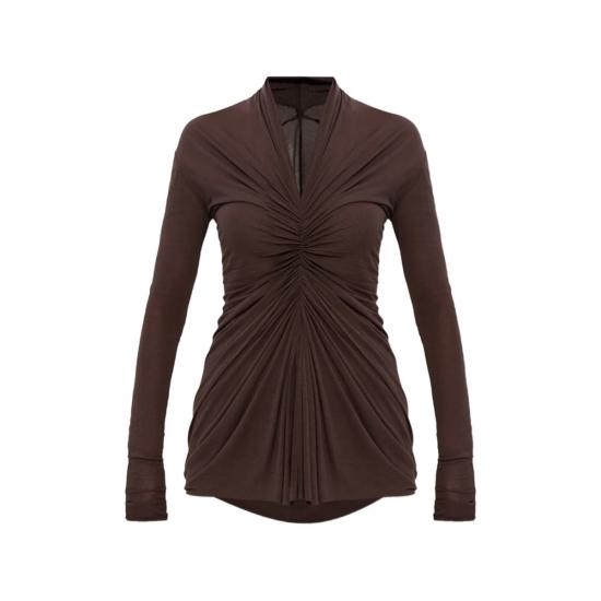  릭 오웬스 블라우스 티셔츠 상의 브라운