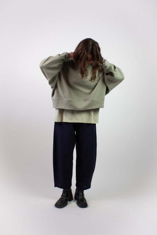  나닌 스웨터 마고트 리플드 코튼 스웨트셔츠 미네랄 - NA NIN