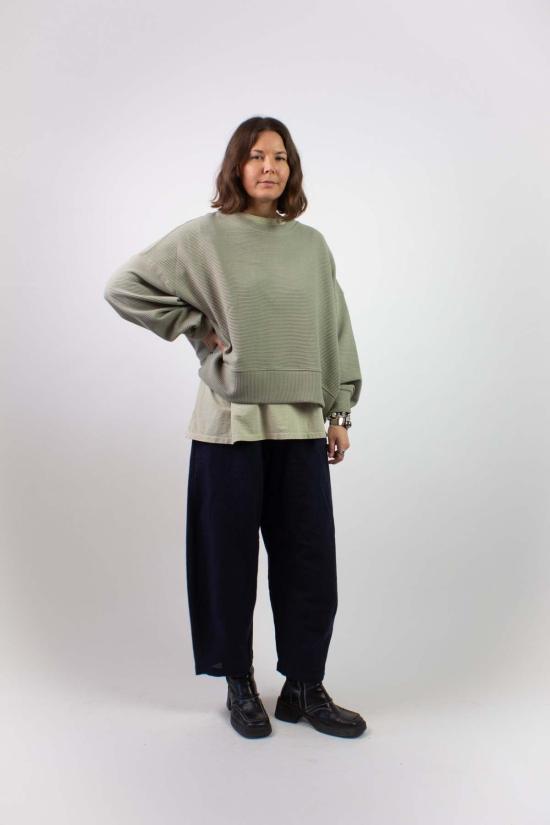  나닌 스웨터 마고트 리플드 코튼 스웨트셔츠 미네랄 - NA NIN