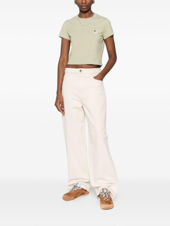  메종키츠네 반팔 티셔츠 메종 키츠네 드레스드 폭스 코튼 티셔츠 더스티 그린 - MAISON KITSUNE