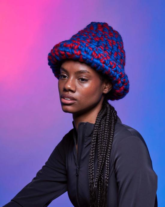  Mischa Lampert 모자 미샤 램퍼트 블루/레드 블렌드 롤 - OTHER BRANDS