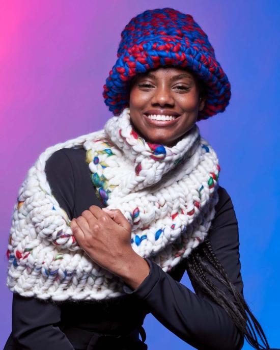  미샤램퍼트 모자 미샤 램퍼트 블루/레드 블렌드 롤 - MISCHA LAMPERT