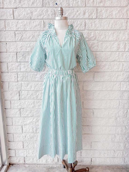  시레나 미디 스커트 그윈 스커트 트렐리스 그린 - XIRENA