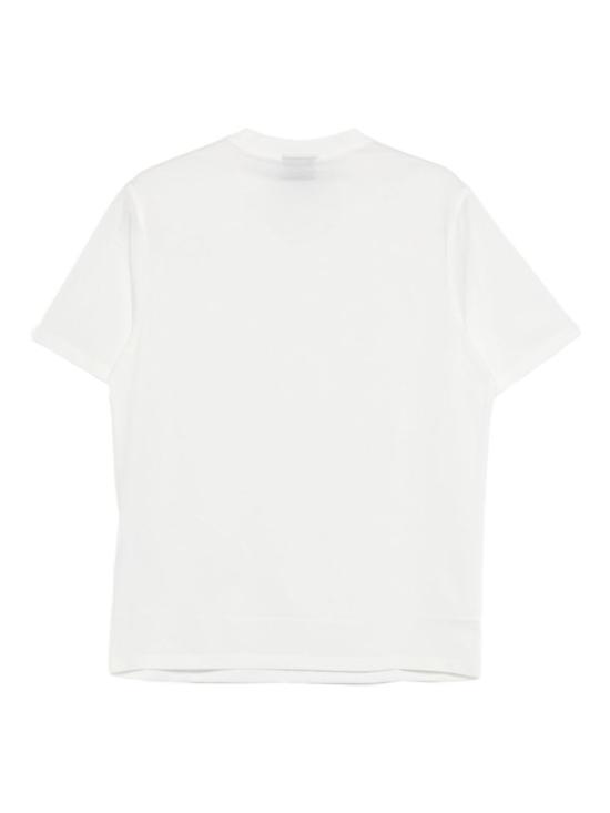  엠포리오 아르마니 반팔 티셔츠 로고 코튼 티셔츠 화이트 - EMPORIO ARMANI