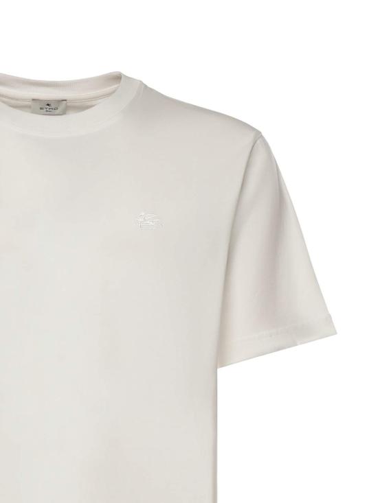  에트로 탑 로고 코튼 티셔츠 화이트 - ETRO