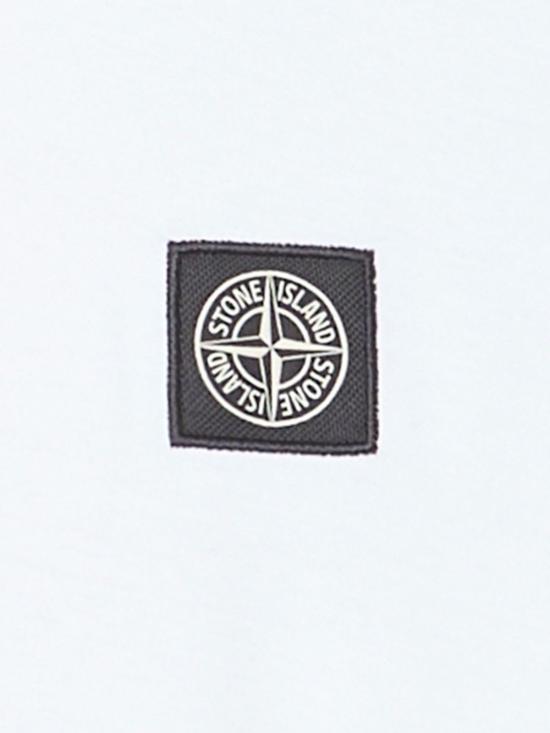  스톤 아일랜드 반팔 티셔츠 로고 코튼 티셔츠 화이트 - STONE ISLAND