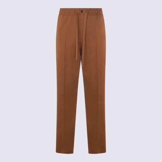  발렌티노 가라바니 스트레이트 팬츠 발렌티노 브라운 코튼