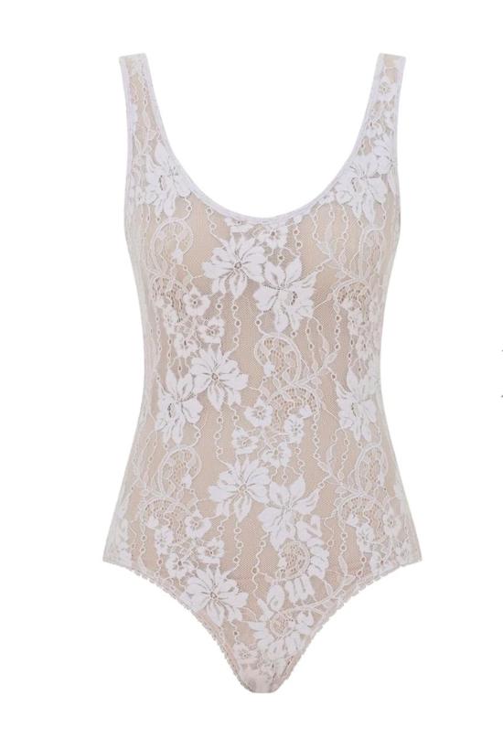  짐머만 바디수트 티셔츠 지머만 레이스 스쿱 바디수트 라일락 - ZIMMERMANN