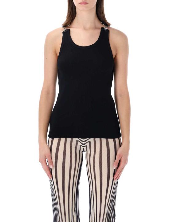  장 폴 고티에 민소매 티셔츠 골지 버클 탱크탑 블랙