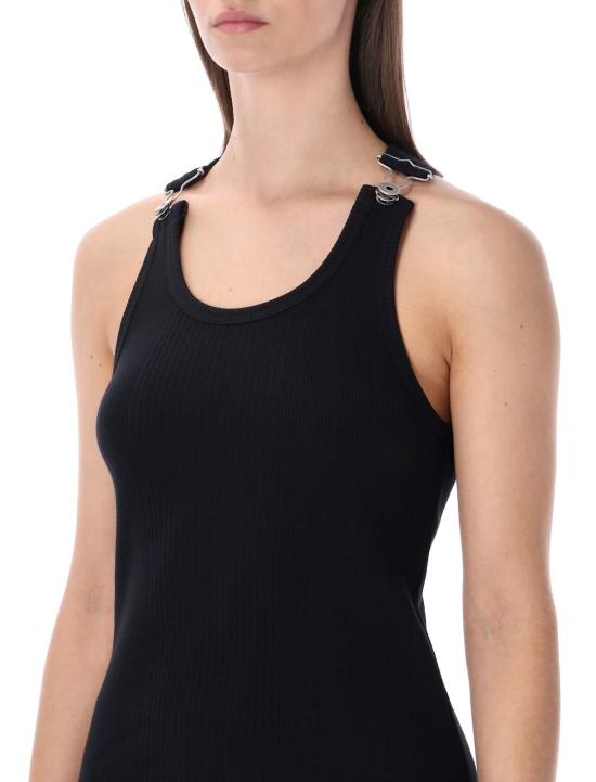  장 폴 고티에 민소매 티셔츠 골지 버클 탱크탑 블랙 - JEAN PAUL GAULTIER