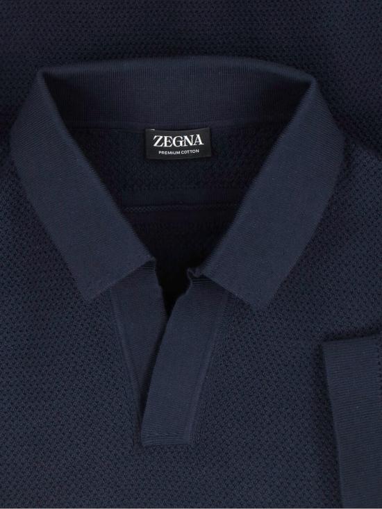 26SS 에르메네질도제냐 반팔 티셔츠 RUHC26A3 C31 B09 Blue - ERMENEGILDO ZEGNA