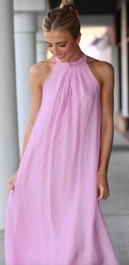  델룩 롱 원피스 비타 드레스 퍼플 - DELUC