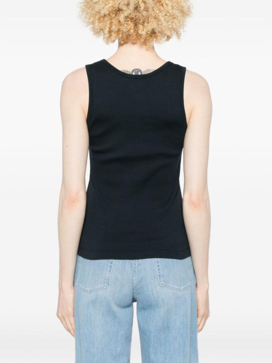  메종키츠네 민소매 티셔츠 메종 키츠네 베이비 폭스 코튼 탱크탑 블루