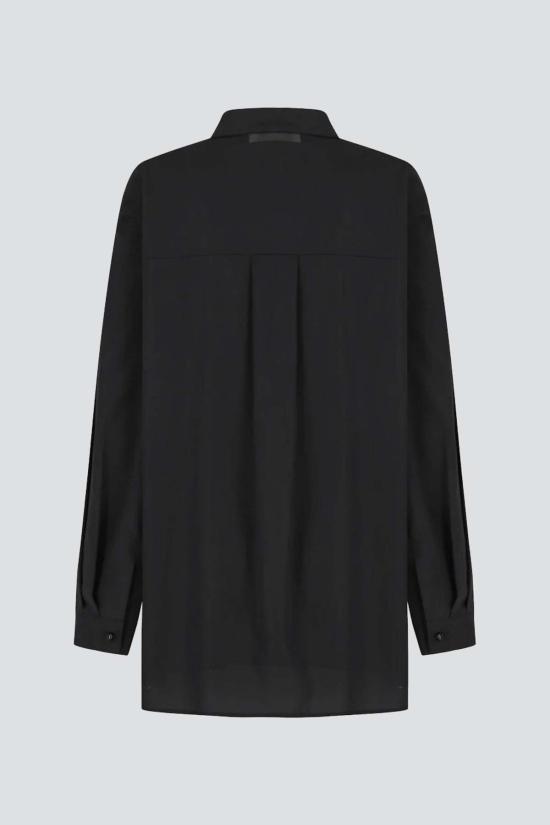  아모멘토 셔츠 블랙 시스루 코튼 클래식 셔츠 - AMOMENTO