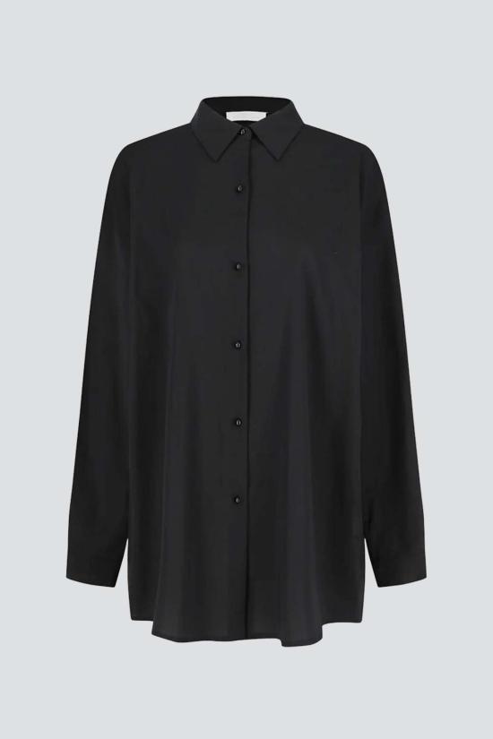  아모멘토 셔츠 블랙 시스루 코튼 클래식 셔츠 - AMOMENTO