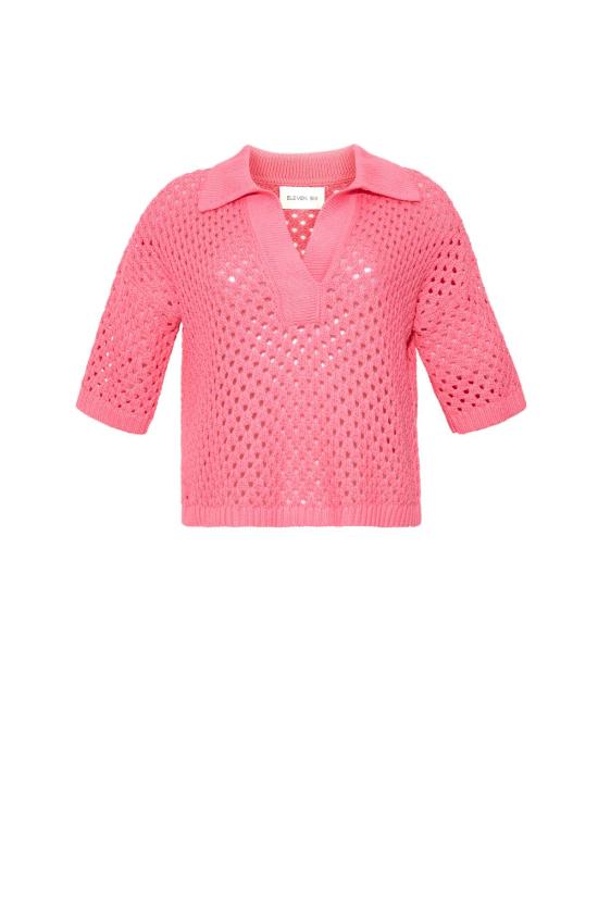  ELEVEN SIX 반팔 티셔츠 일레븐 식스 니나 폴로 탑 태피 핑크 - OTHER BRANDS