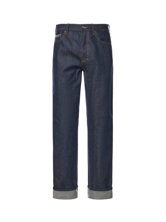  구찌 데님 팬츠 커프스 데님 진 다크 블루