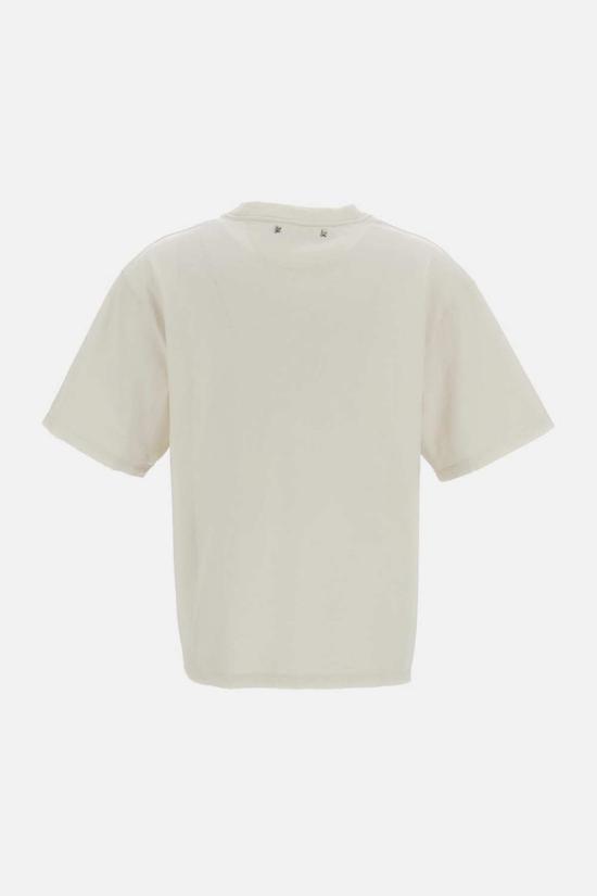  골든구스 반팔 티셔츠 골든 구스 프린트 티셔츠 화이트 - GOLDEN GOOSE