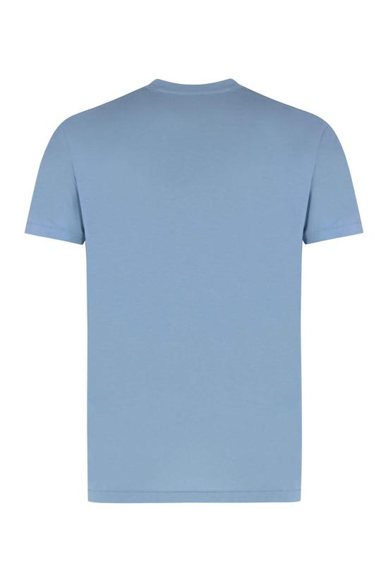  톰포드 반팔 티셔츠 톰 포드 코튼 블렌드 티셔츠 라이트 블루 - TOMFORD