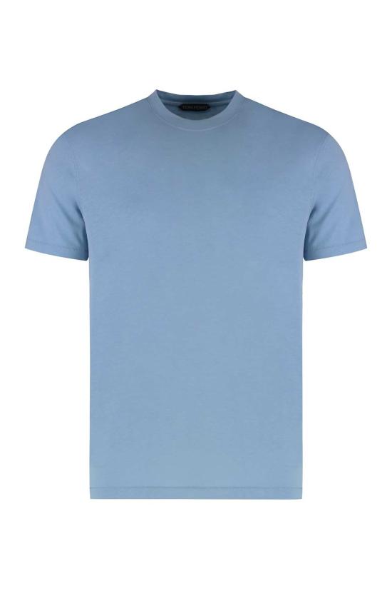  톰포드 반팔 티셔츠 톰 포드 코튼 블렌드 티셔츠 라이트 블루
