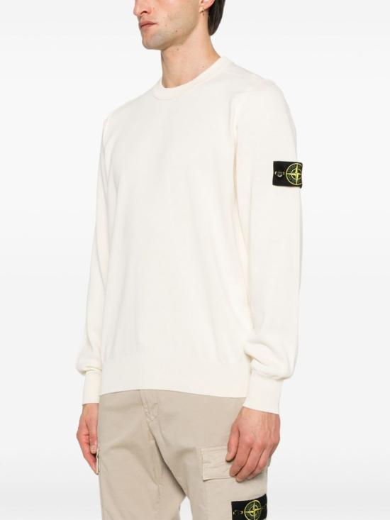  스톤 아일랜드 스웨터 코튼 크루넥  아이보리 - STONE ISLAND