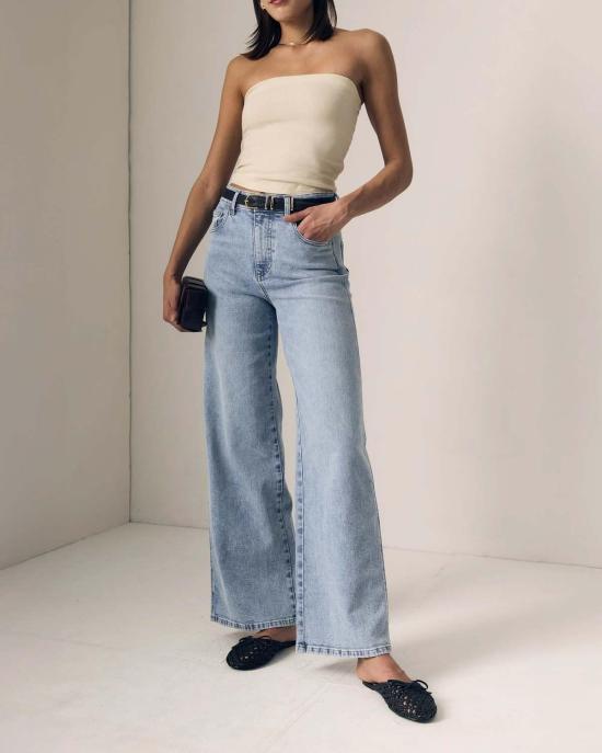  르장 데님 팬츠 줄리엣 와이드 레그 하이라이즈 진