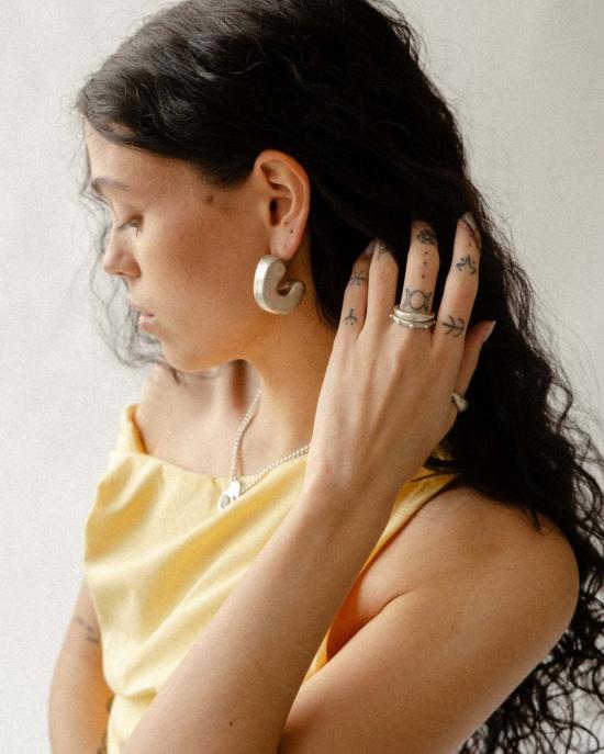  클래식 디자인스 반지 웨이브 & 도트 듀오 링 세트 - CKLASIC DESIGNS