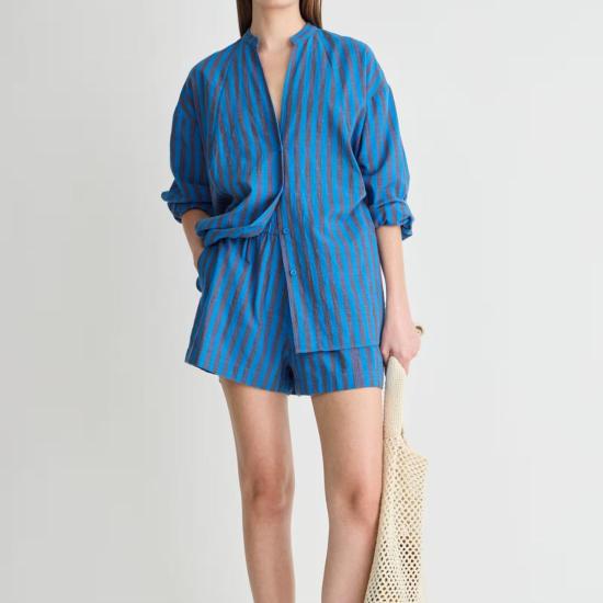  어피스 어파트 숏팬츠 Apiece Apart Mar Short Shorts Blue Pond - APIECE APART