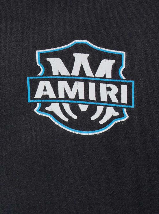  아미리 긴팔 티셔츠 로고 후드티 블랙 - AMIRI