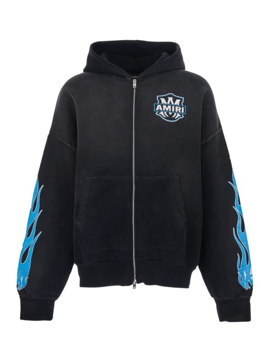  아미리 긴팔 티셔츠 로고 후드티 블랙