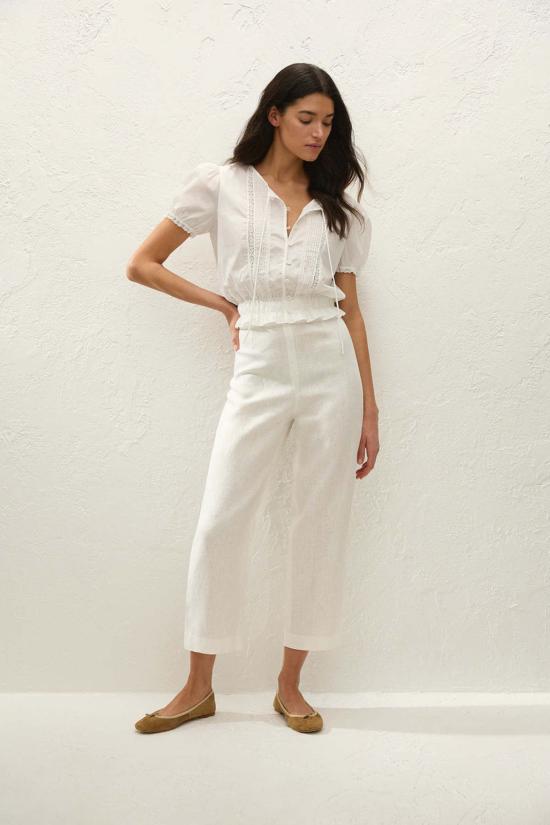  페이스풀더브랜드 블라우스 페이스풀 더 브랜드 피오라  프레스코 레이스 탑 화이트