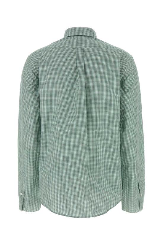  미우미우 셔츠 자수 포플린 셔츠 스메랄도 - MIU MIU