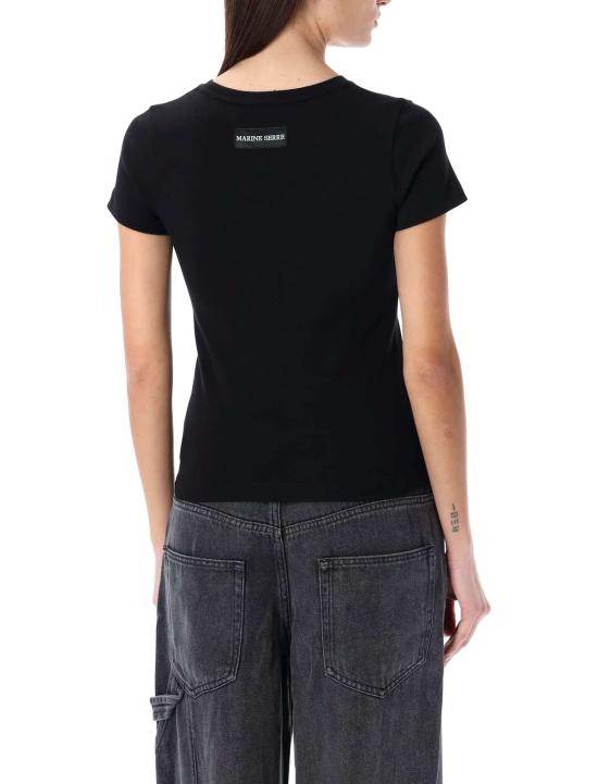  마린세르 반팔 티셔츠 마린 세르 코튼 아기 티셔츠 블랙 - MARINE SERRE