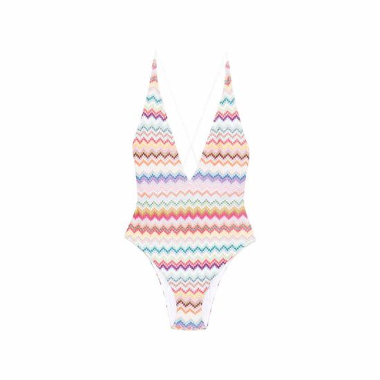  미소니 원피스 수영복 미쏘니 비치웨어  화이트/레드