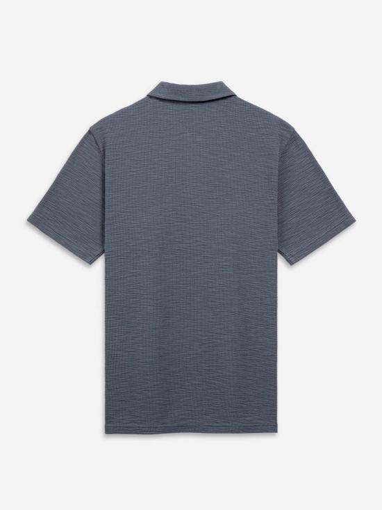  오엔에스 폴로 티셔츠 O.N.S 베넷 슬럽 와플 폴로 아이언 블루 - O.N.S