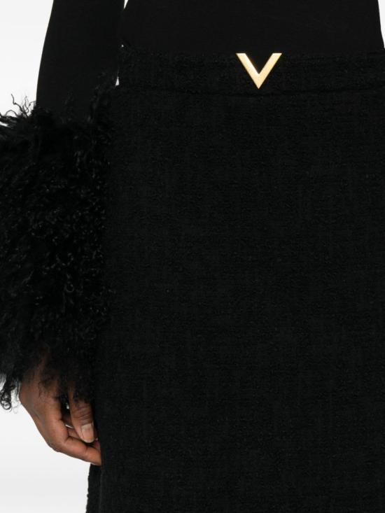  발렌티노 가라바니 숏 스커트 발렌티노 브이로고 시그니처 울 스커트 블랙 - VALENTINO GARAVANI